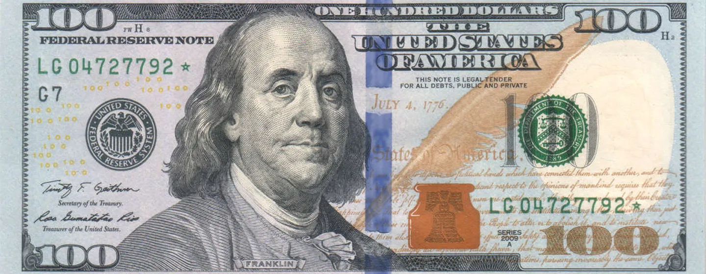 Dollar bill used for interactive animation